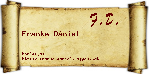 Franke Dániel névjegykártya